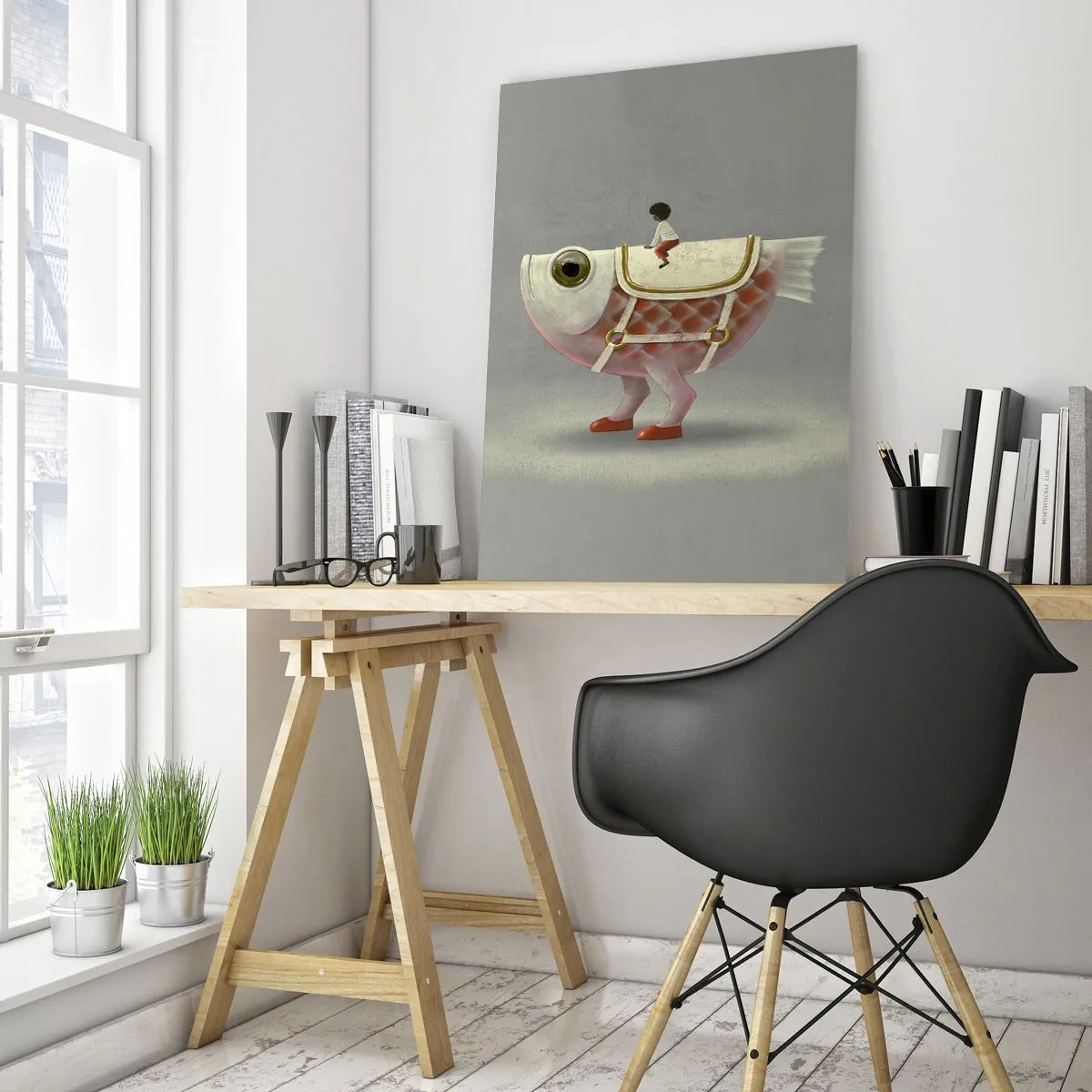 Obraz na skle - Rybí jezdec - 50x70 cm