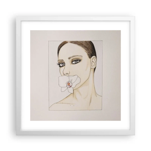 Plakát v bílém rámu - Symbol elegance a krásy - 40x40 cm