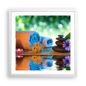 Plakát v bílém rámu - Čas pro tělo - 50x50 cm