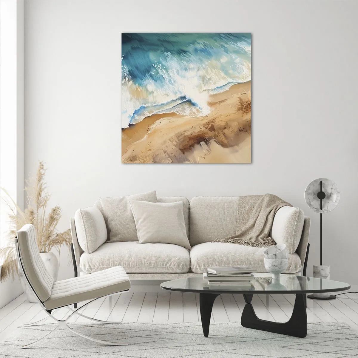 Obraz na skle - Vlna, která se vrací - 70x70 cm