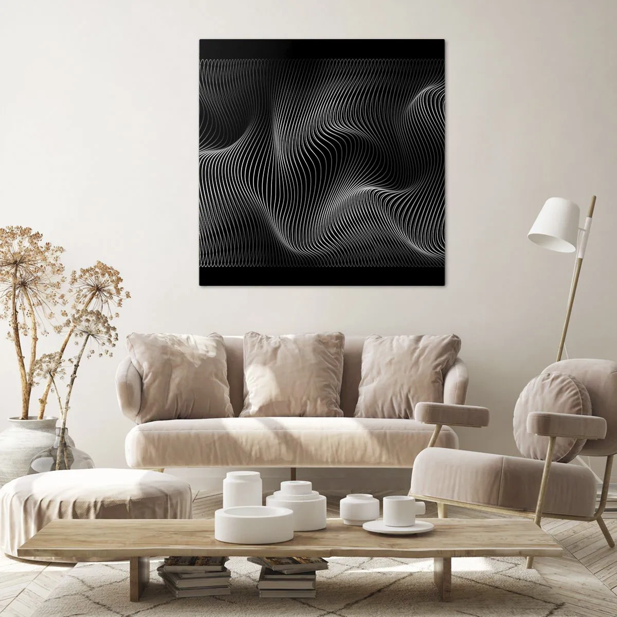 Obraz na plátně - Tanec světla v prostoru - 60x60 cm