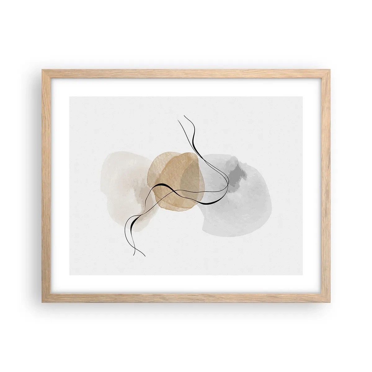 Plakát v rámu světlý dub - Vzdušné korálky - 50x40 cm