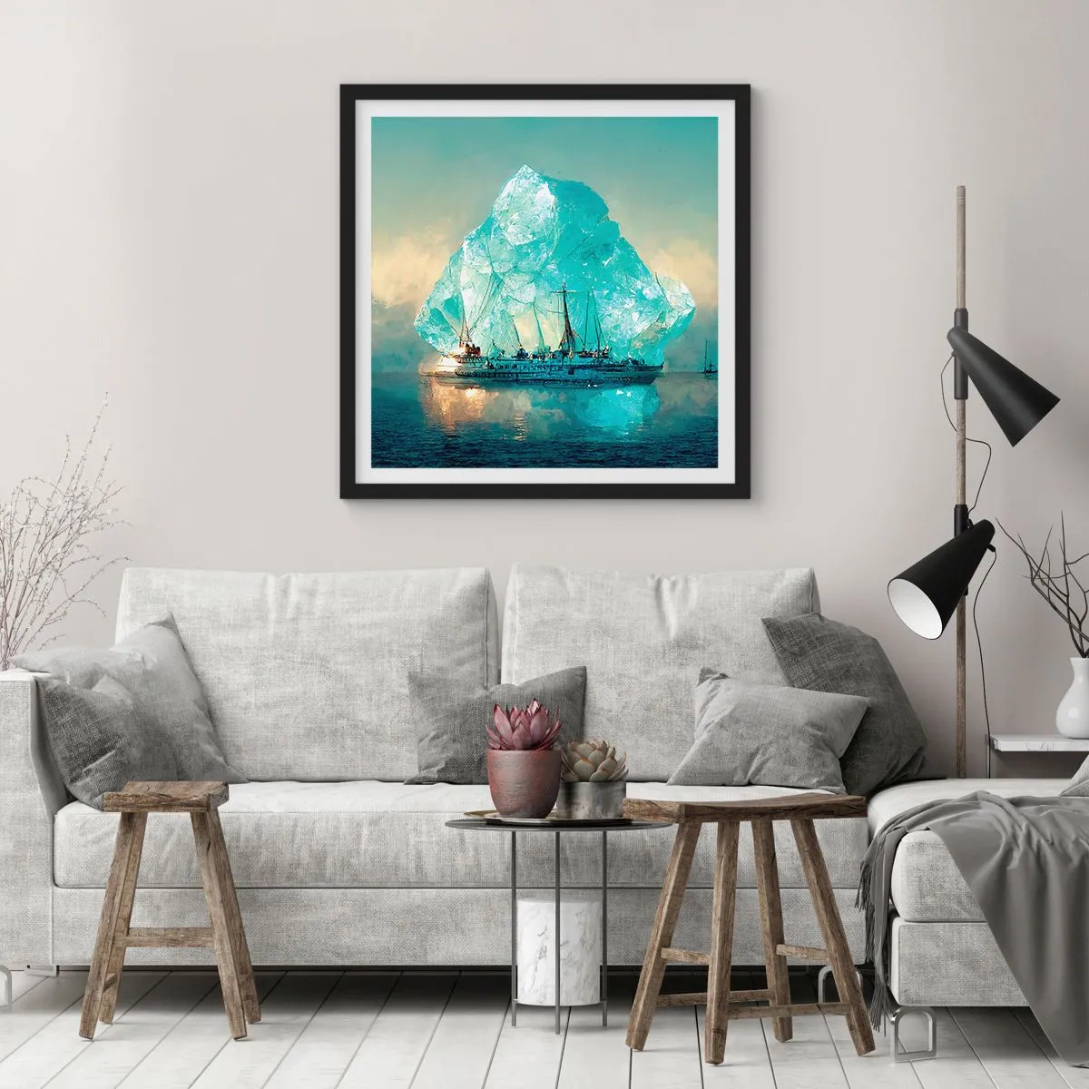 Plakát v černém rámu - Arktický briliant - 50x50 cm
