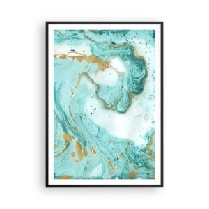 Plakát v černém rámu - Pod velkou vlnou z epochy Edo - 70x100 cm