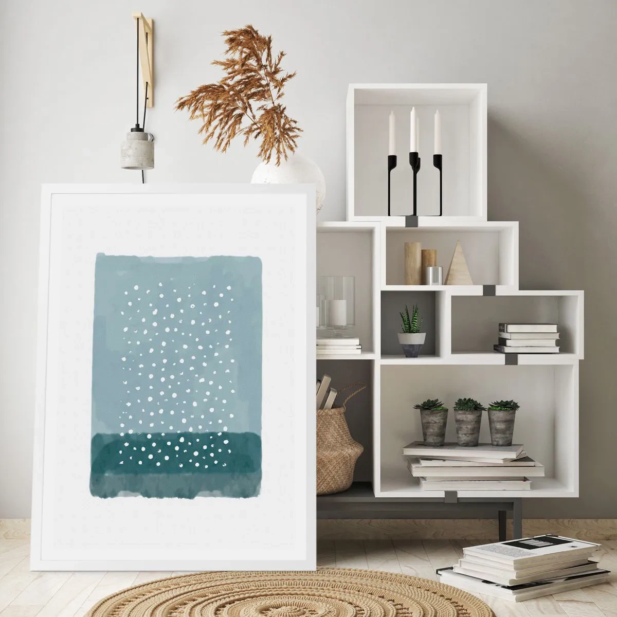 Plakát v bílém rámu - Pěstováno na modři - 61x91 cm