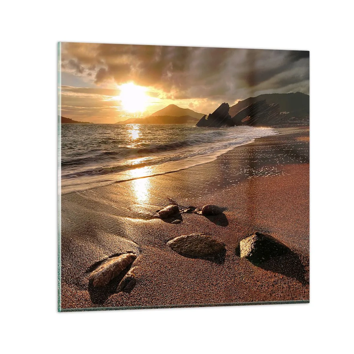 Obraz na skle - Jdi za sluncem k výšinám - 50x50 cm