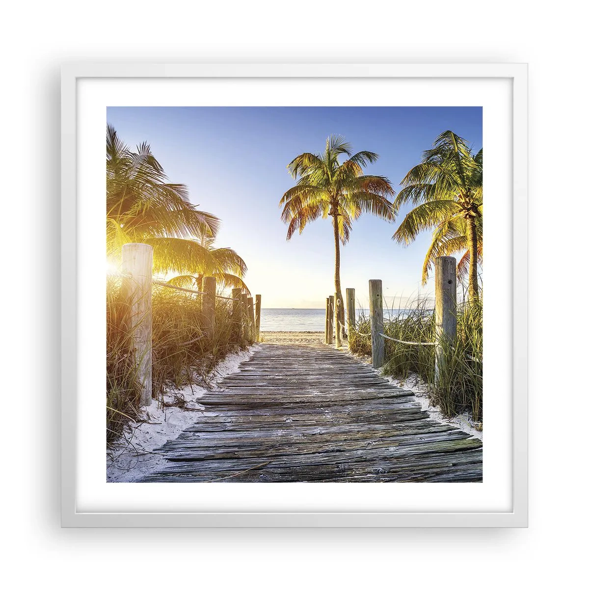 Plakát v bílém rámu - Přímo do ráje - 50x50 cm