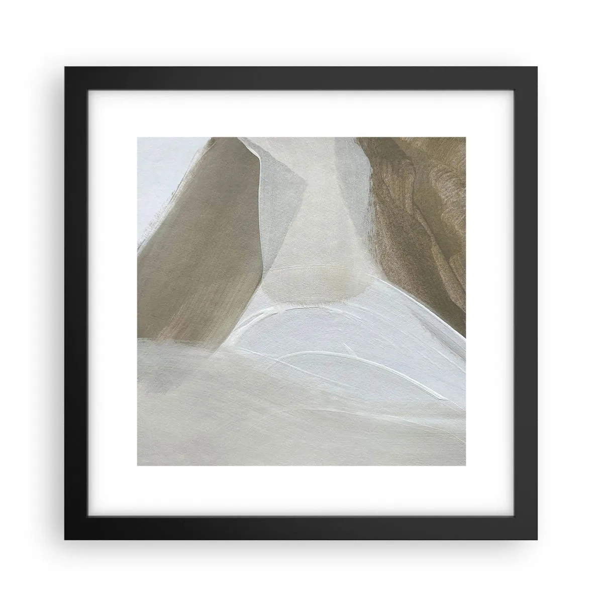 Plakát v černém rámu - Vlna bílé - 30x30 cm