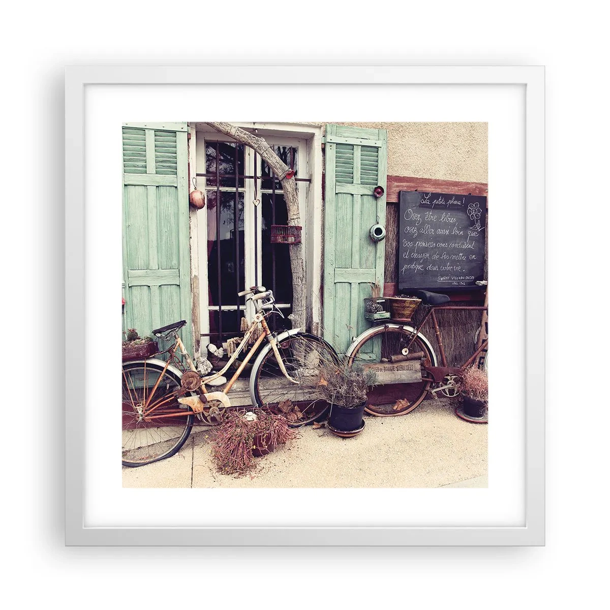 Plakát v bílém rámu - Ať žije provincie - 40x40 cm