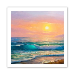 Plakát - Tyrkysová píseň vln - 60x60 cm