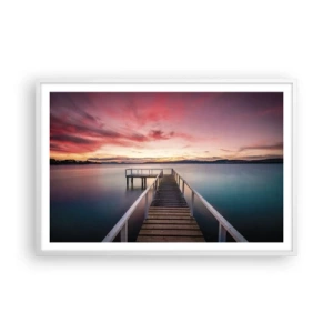 Plakát v bílém rámu - Jemný plamen večera - 91x61 cm