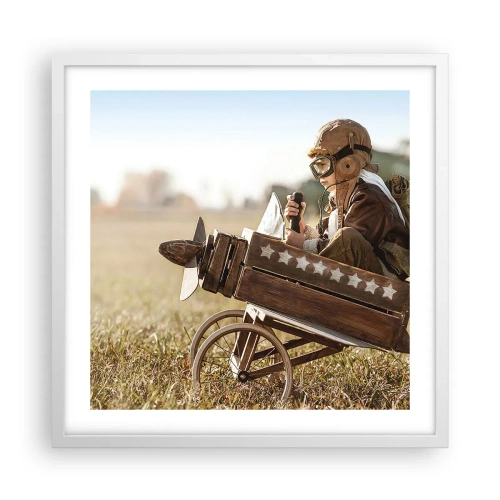 Plakát v bílém rámu - Start do snů - 50x50 cm