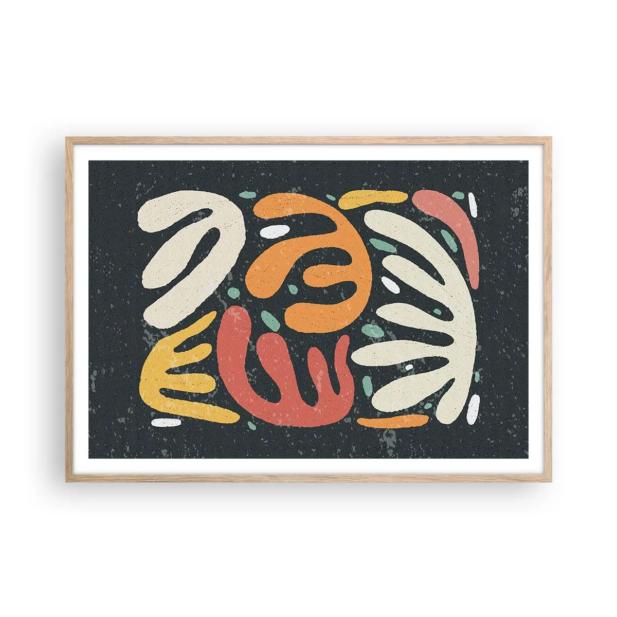 Plakát v rámu světlý dub - Kompozice – hned tě chytím - 100x70 cm