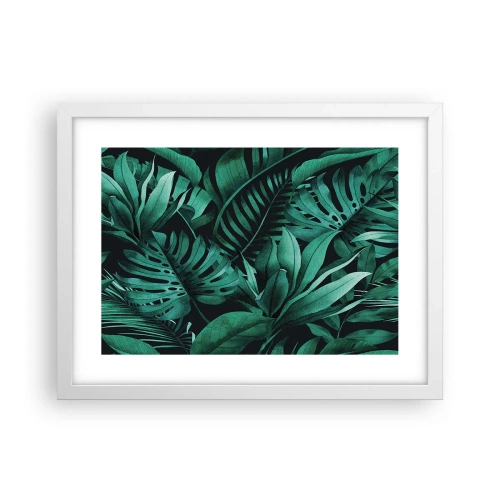 Plakát v bílém rámu - Hloubka tropické zeleně - 40x30 cm