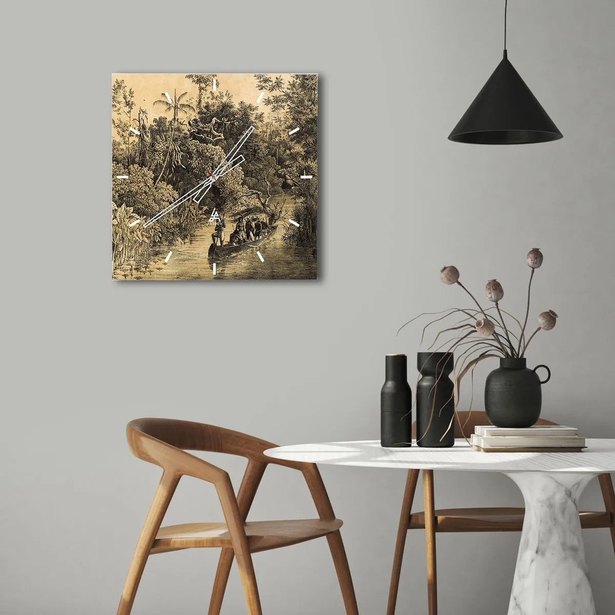 Nástěnné hodiny - Výlet ke zdroji - 30x30 cm