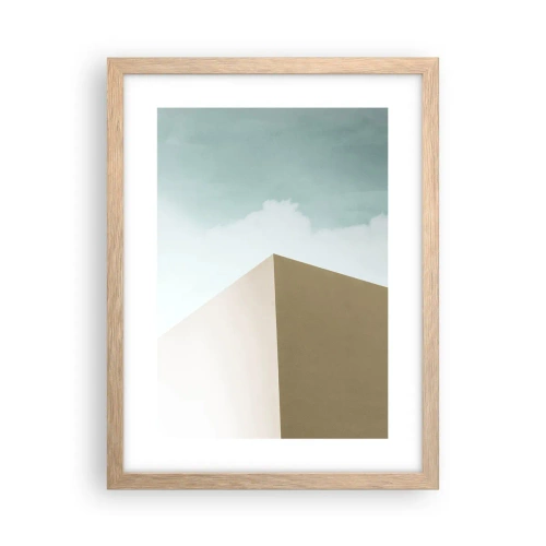 Plakát v rámu světlý dub - Geometrie slunečného léta - 30x40 cm