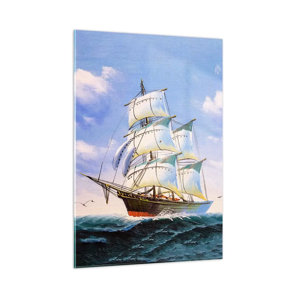 Obraz na skle - Hrdě s větrem - 50x70 cm