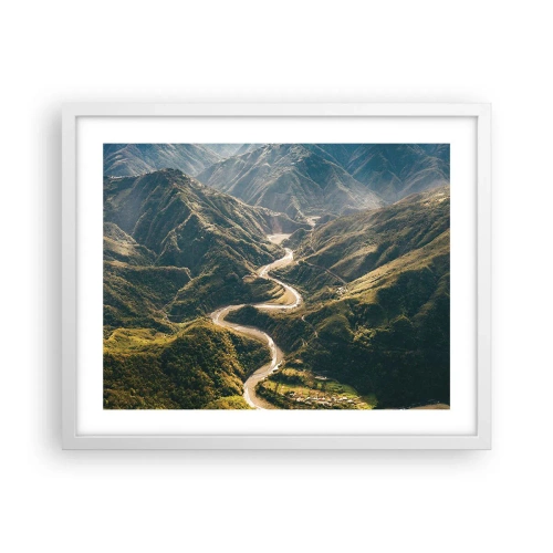 Plakát v bílém rámu - Přímo ze srdce hor - 50x40 cm