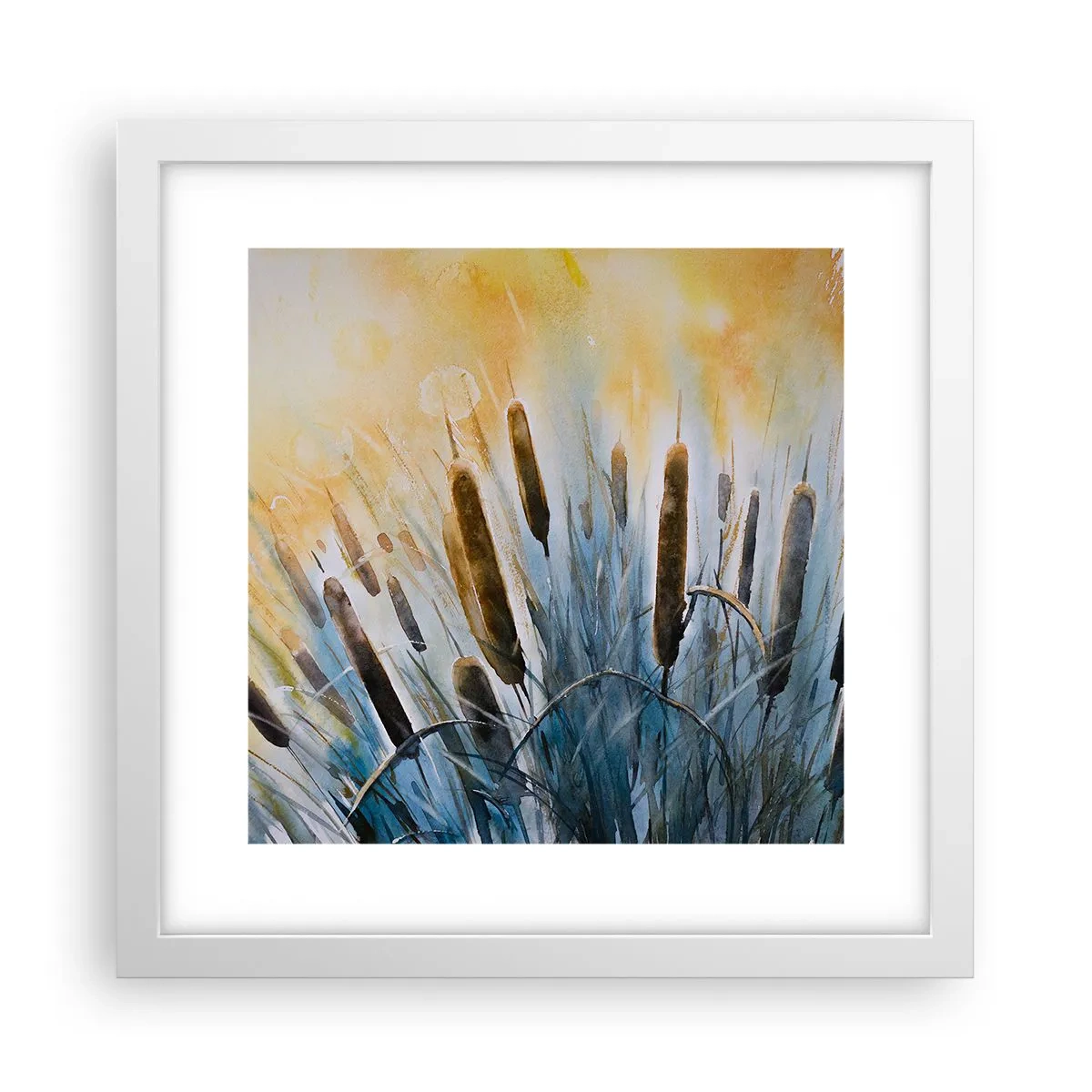 Plakát v bílém rámu - Chlad vody, žár slunce - 30x30 cm