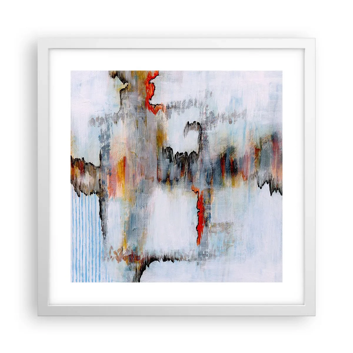 Plakát v bílém rámu - Klackem po vodě - 40x40 cm