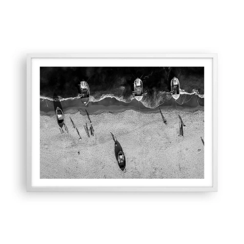 Plakát v bílém rámu - Ještě na břehu… - 70x50 cm