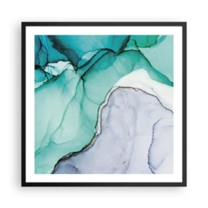 Plakát v černém rámu - Studie v tyrkysové - 60x60 cm