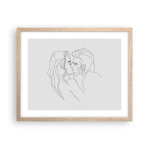 Plakát v rámu světlý dub - Jedním tahem - 50x40 cm