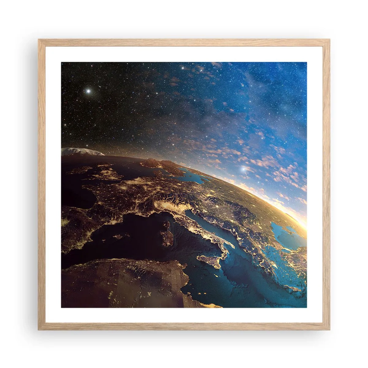 Plakát v rámu světlý dub - Podívejme se na sebe s odstupem - 60x60 cm