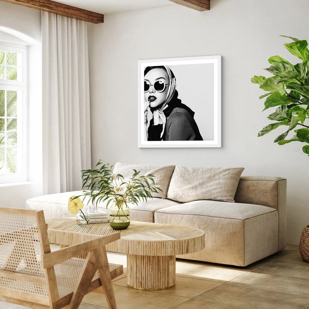 Plakát v bílém rámu - Pozdravy z 60. let - 30x30 cm