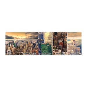Vzor Fototapety Samolepicí Deluxe Sticker - Pozlacené Metropolis - Město, New York, Architektura - 100x30 cm