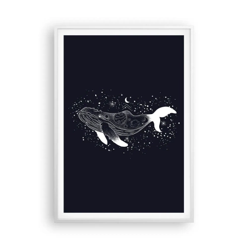 Plakát v bílém rámu - V oceánu vesmíru - 70x100 cm