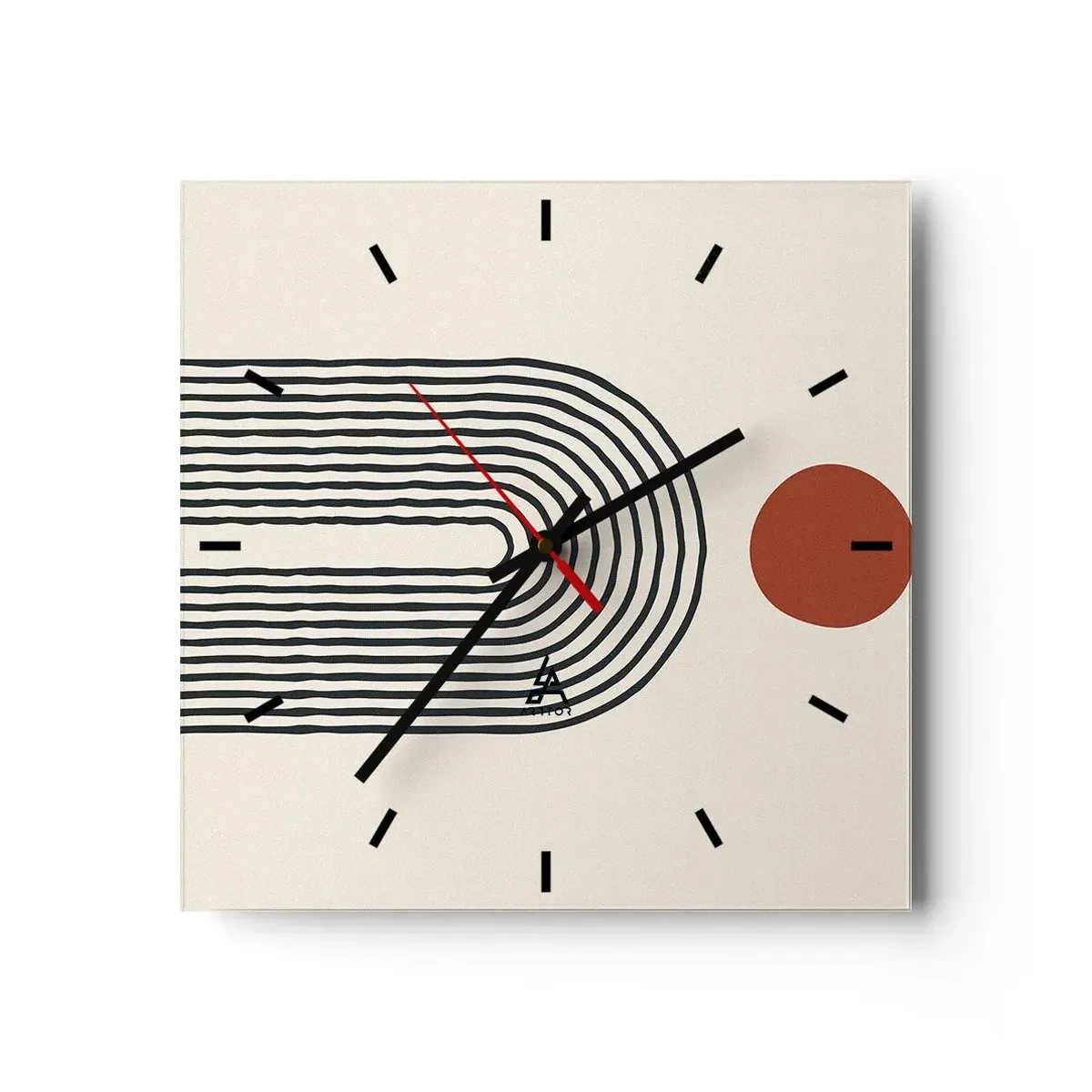 Nástěnné hodiny - Magnetismus tvarů a barev - 30x30 cm