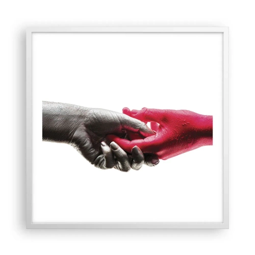 Plakát v bílém rámu - Spolu i když jsme odlišní - 60x60 cm