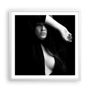 Plakát v bílém rámu - Škola svádění - 60x60 cm