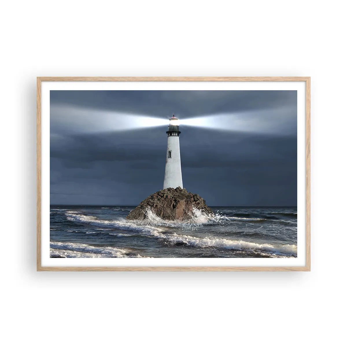 Plakát v rámu světlý dub - Zde…zde…tady! - 100x70 cm