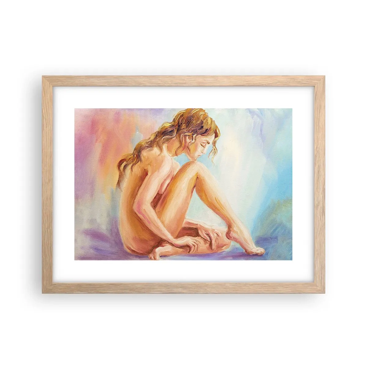Plakát v rámu světlý dub - Akt mládí - 40x30 cm