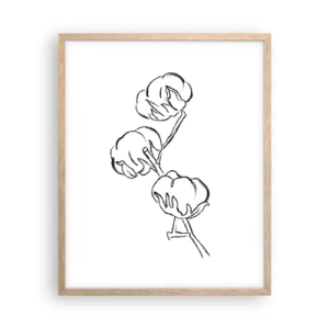 Plakát v rámu světlý dub - Bavlněné chmýří - 40x50 cm