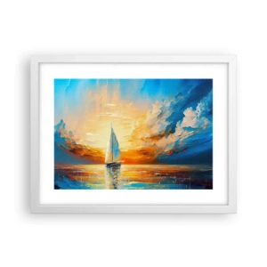 Plakát v bílém rámu - Plavba ve zlatě - 40x30 cm