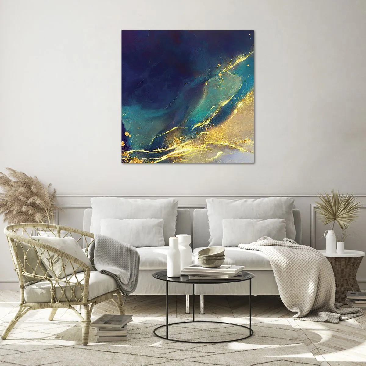 Obraz na skle - Zlatý močál - 70x70 cm