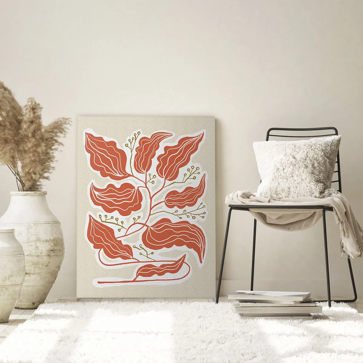 Obraz na skle - Lidově a korálově - 70x100 cm