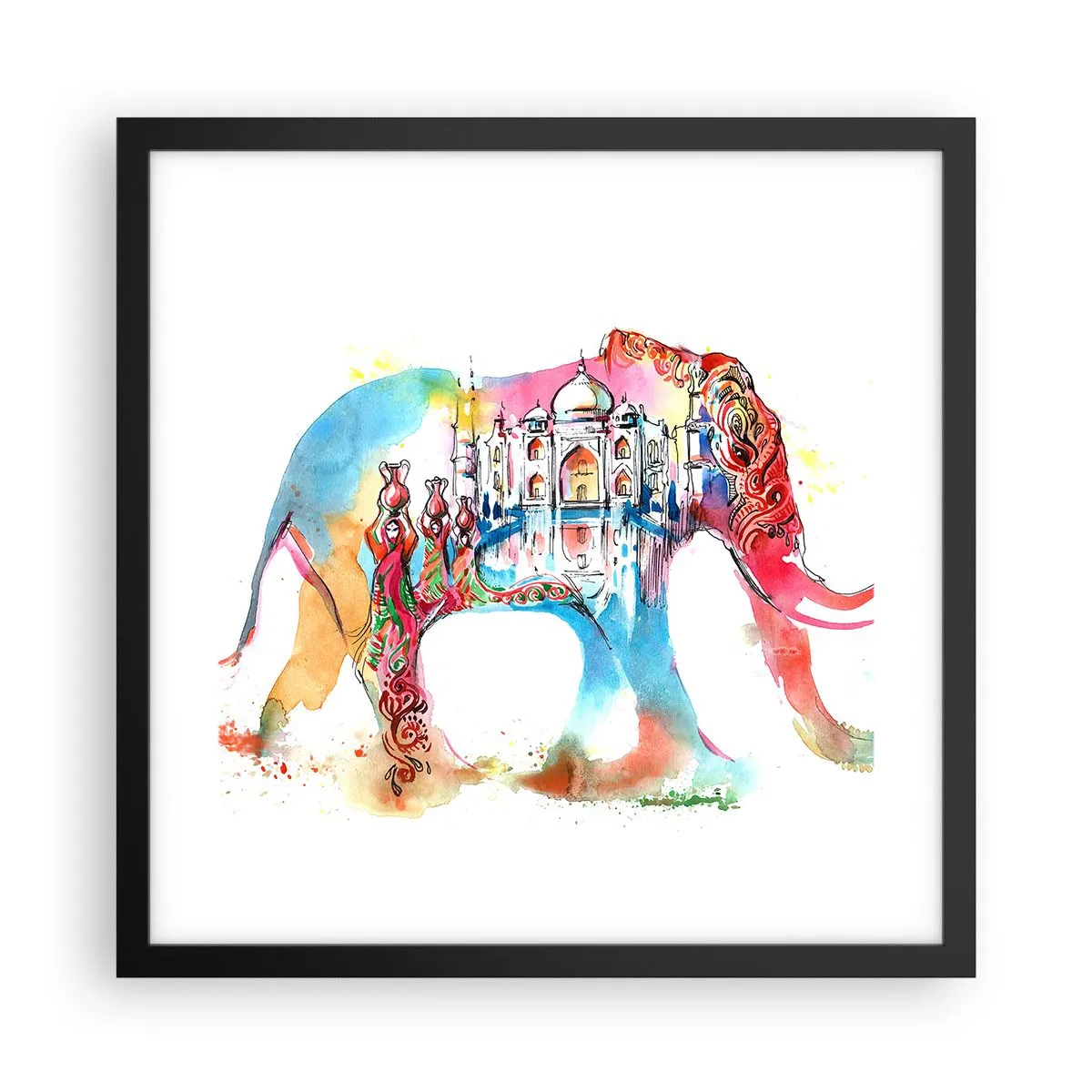 Plakát v černém rámu - Indie - aura lásky - 40x40 cm