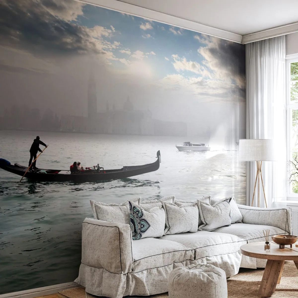 Fototapeta Premium Canvas - Pohádkové město z vody a mlhy - Krajina, Město, Benátky - 250x175 cm