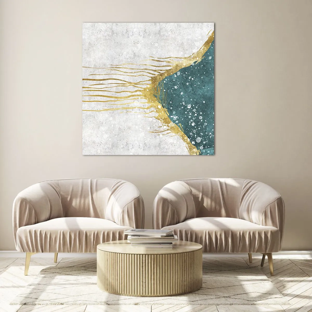 Obraz na skle - Zlatý příliv - 70x70 cm