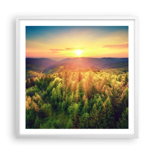 Plakát v bílém rámu - Vrcholky a vrcholy - 60x60 cm