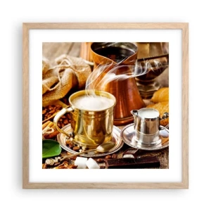 Plakát v rámu světlý dub - Hezký den! - 40x40 cm