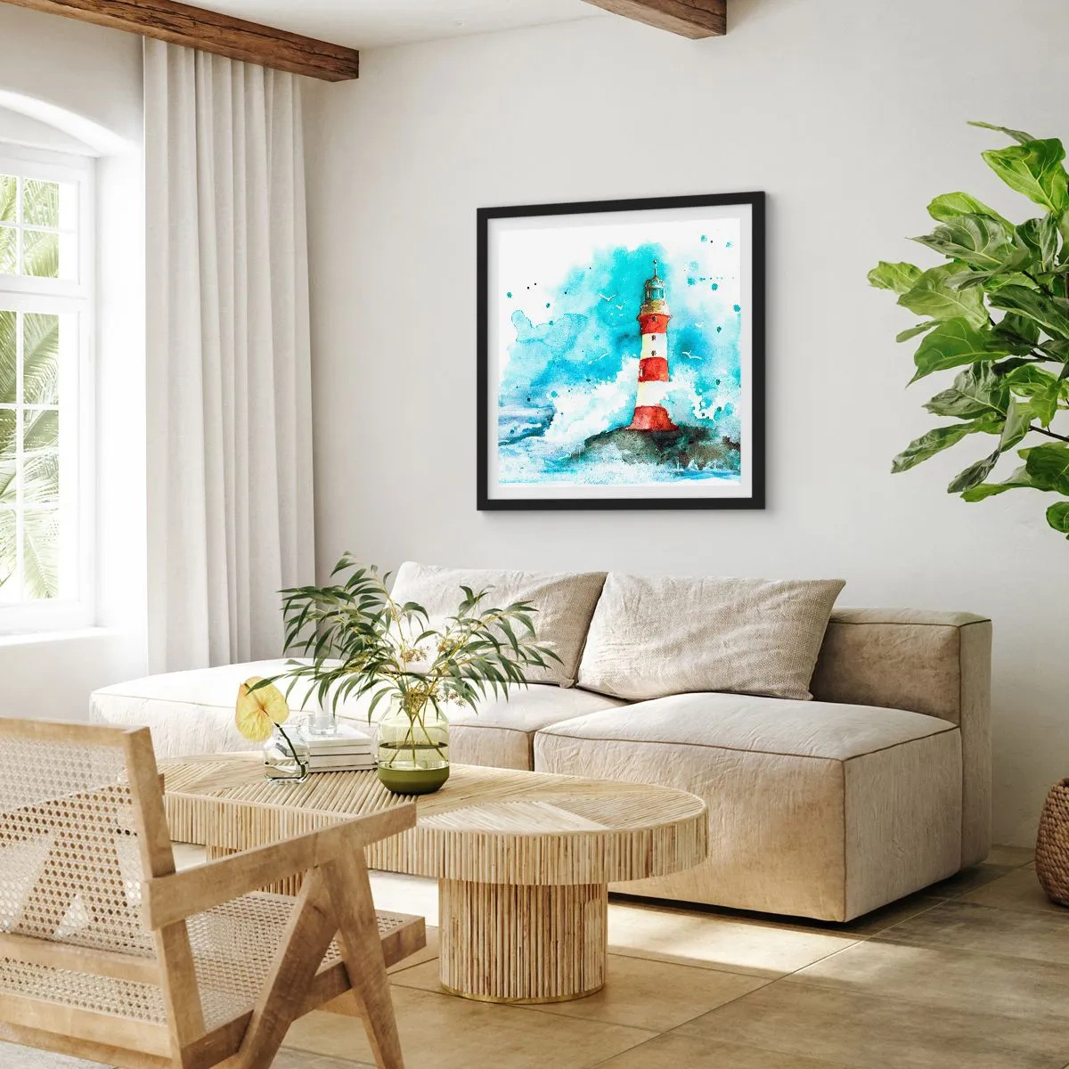 Plakát v černém rámu - Jednota živlů - 50x50 cm