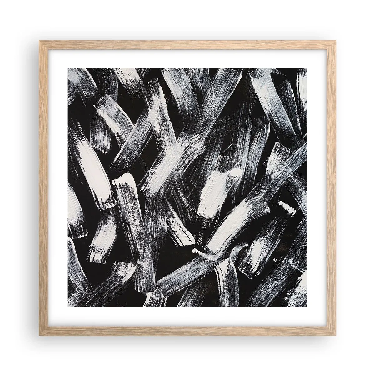 Plakát v rámu světlý dub - Abstrakce v industriálním duchu - 50x50 cm