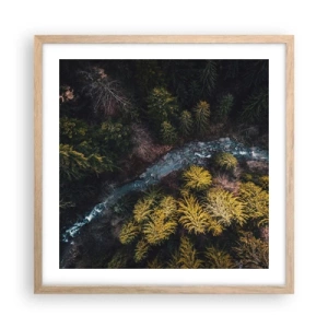 Plakát v rámu světlý dub - Rychle, stále rychleji - 50x50 cm