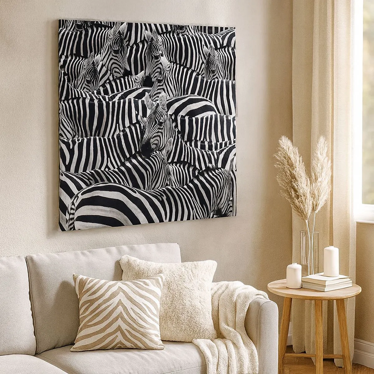 Obraz na plátně - Skupinový portrét s pruhy - 30x30 cm