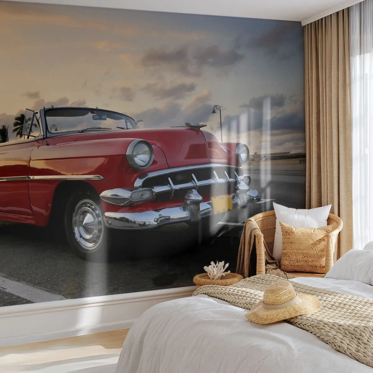Fototapeta Premium Canvas - Červený žár tropů - Auto, Automobilový průmysl, Vinobraní - 250x175 cm